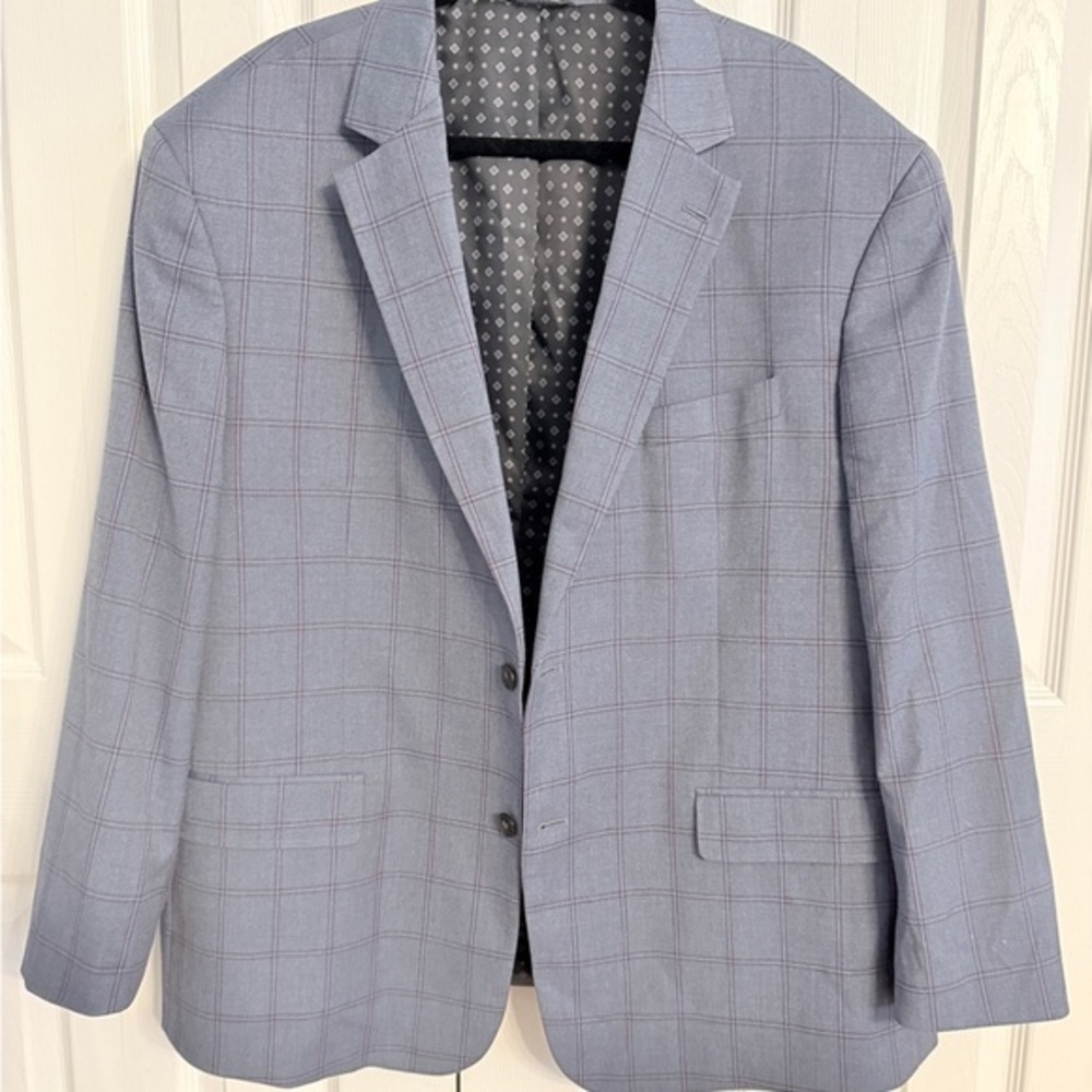 Elegant Charcoal w maroon stripe Men's Blazer Sz 2x 50-52 DJ